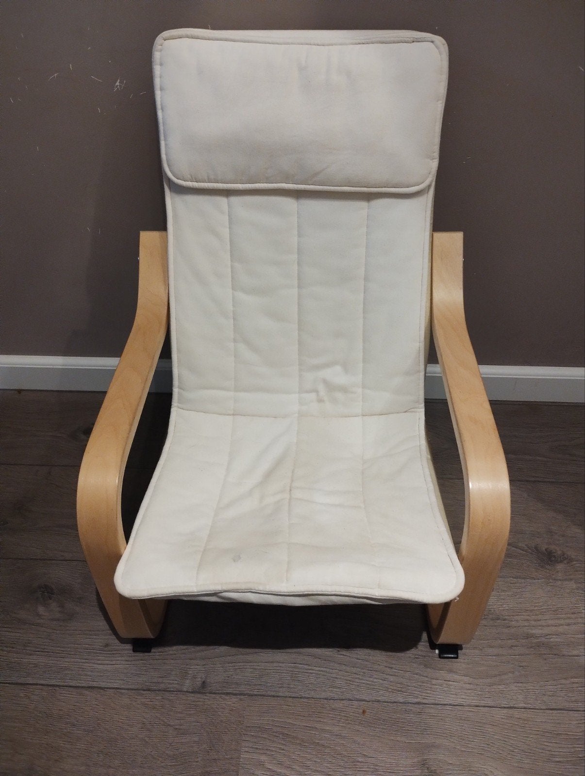 IKEA Poäng stoel voor kinderen met Crèmekleurig kussen, Ophalen, Gebruikt, Modern, Scandinavisch, Wit