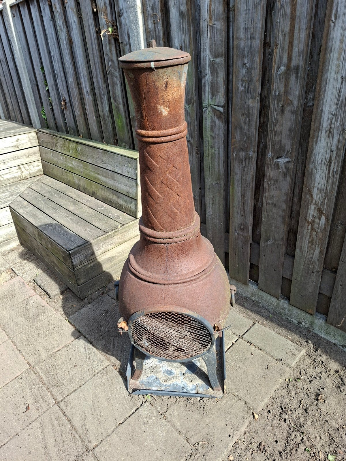 Terraskachel 150cm gietijzer te koop, Tuin en Terras, Ophalen, Gebruikt