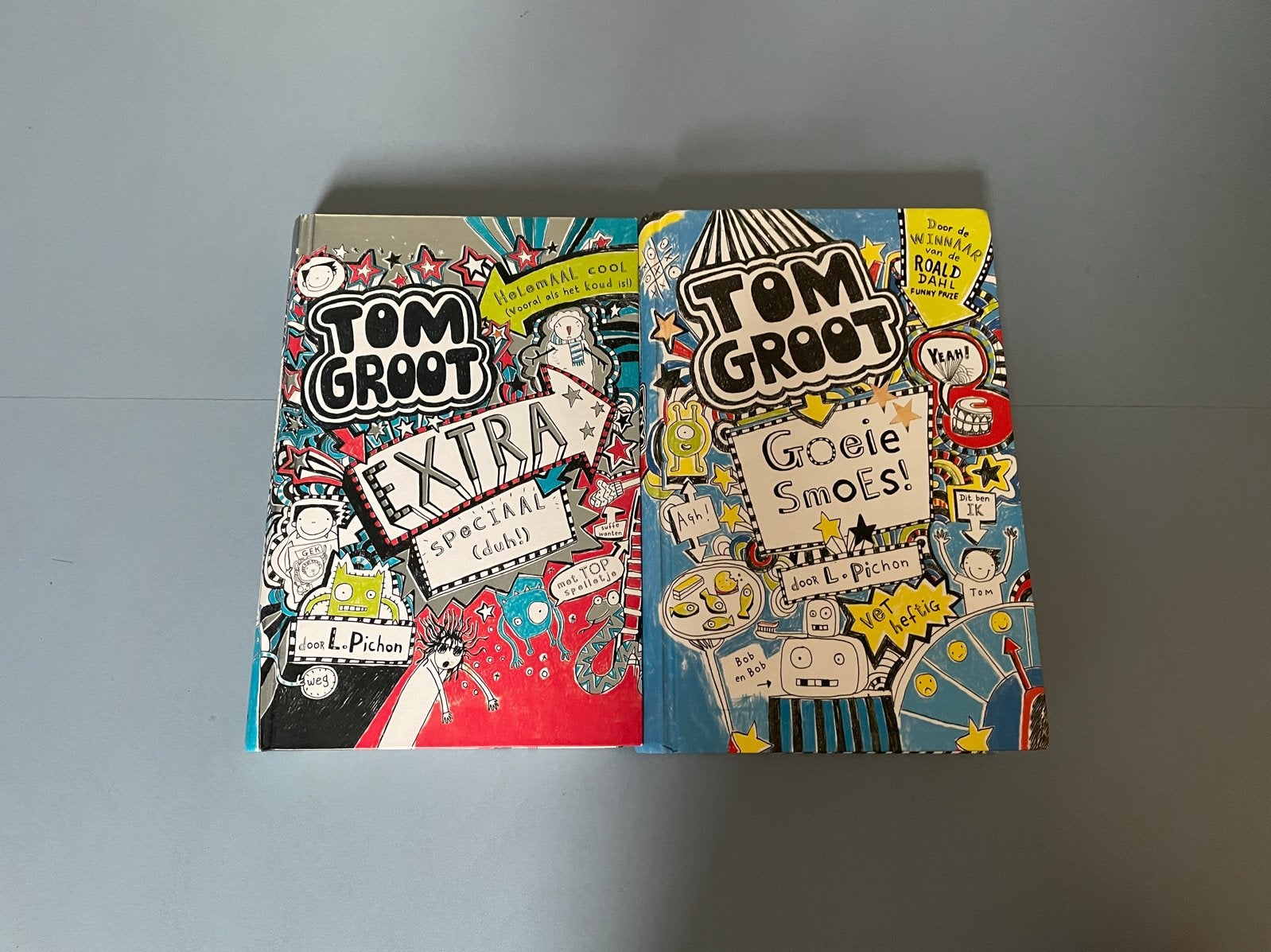 Tom Groot boeken: Extra Speciaal (dubbel) en Groeie Smoes!, Ophalen of Verzenden, Gelezen