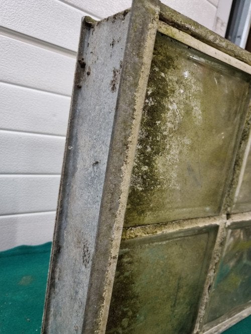 raam zink vintage met blok glazen, Ophalen of Verzenden