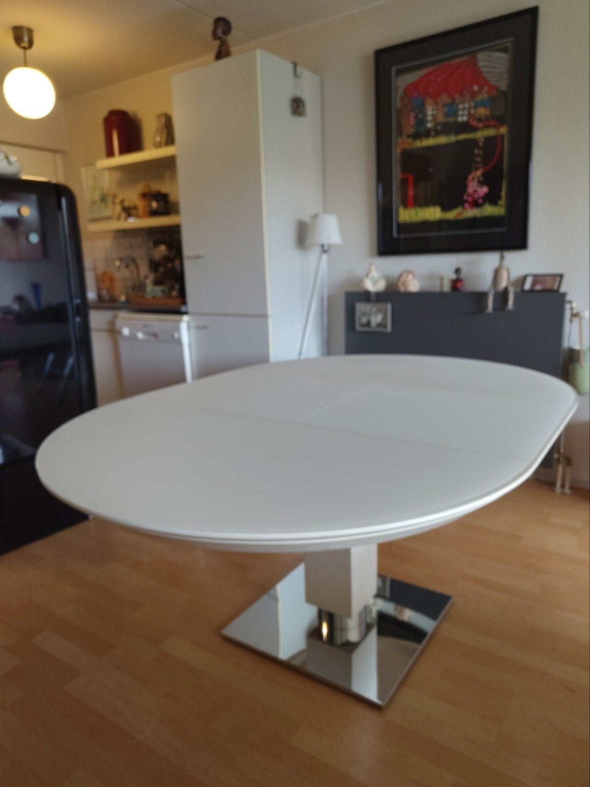 Foto 10 van Uitschuifbare eettafel wit glas - Die Collection