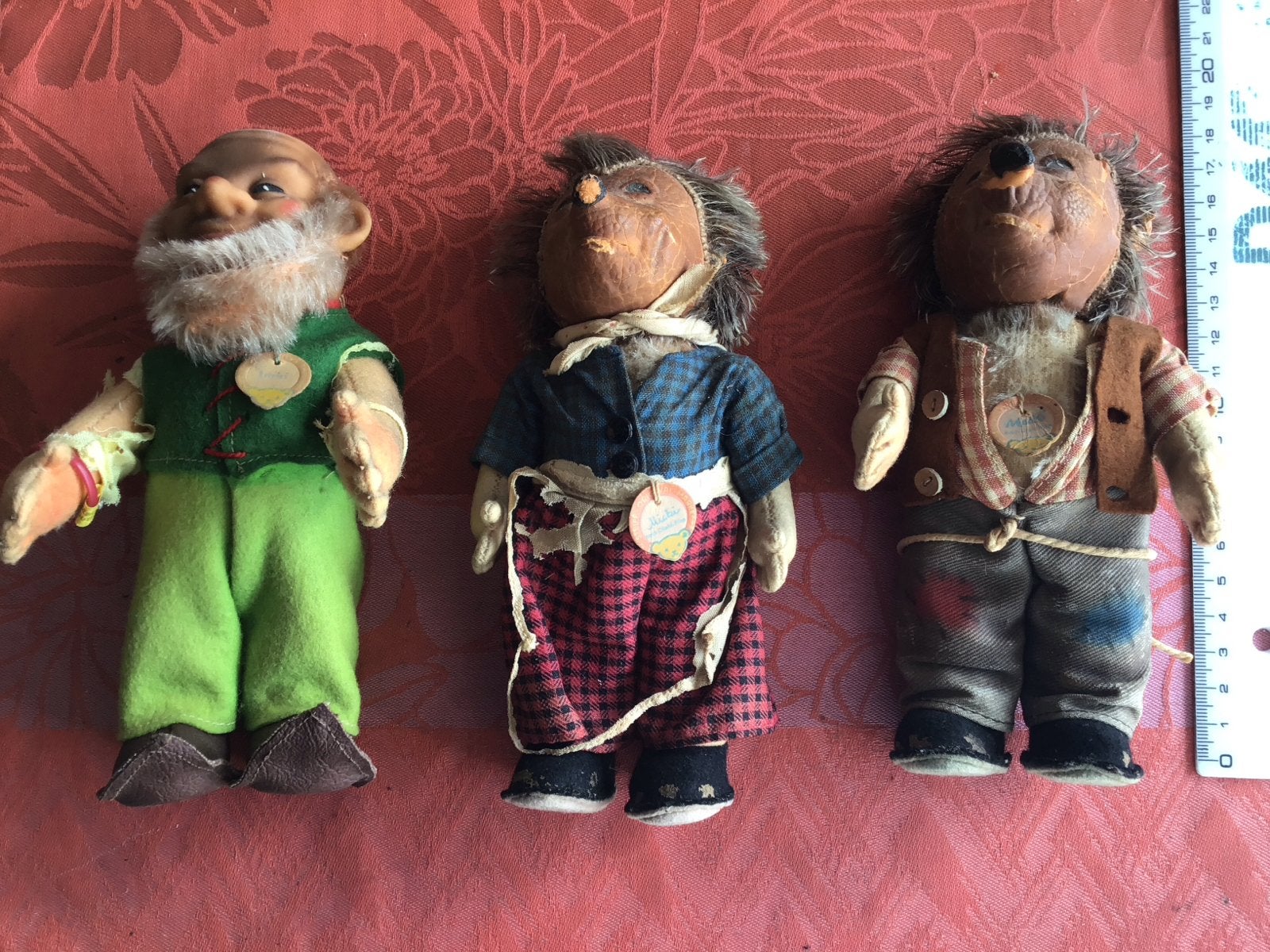 Drie vintage Steiff poppen: Micki, Mecki en Tucki, Ophalen of Verzenden, Gebruikt, Pop
