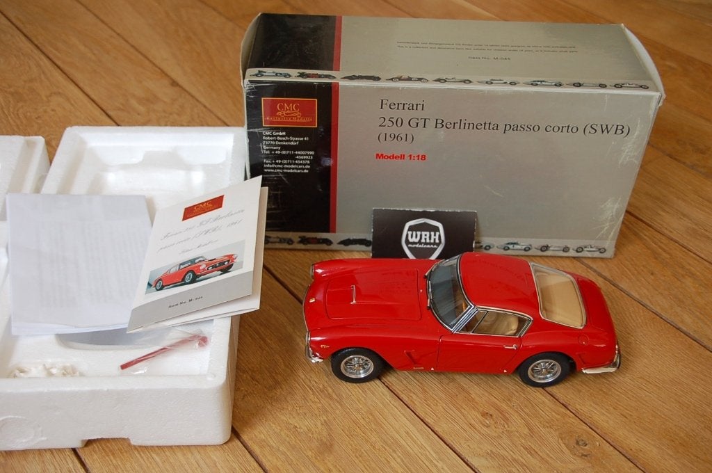 1:18 Ferrari 250 GT SWB rosso corsa CMC M-046 zie info WRH, Verzenden, Zo goed als nieuw, Auto, Overige merken