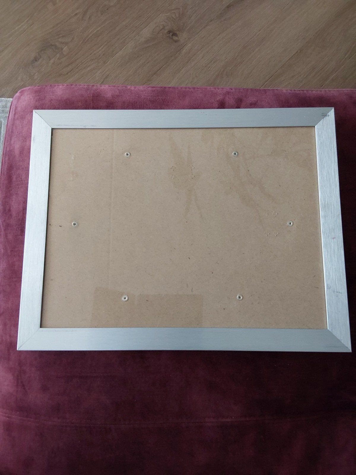 Zilverkleurige fotolijst met glas,, Ophalen, Gebruikt, Hangend, Fotolijst