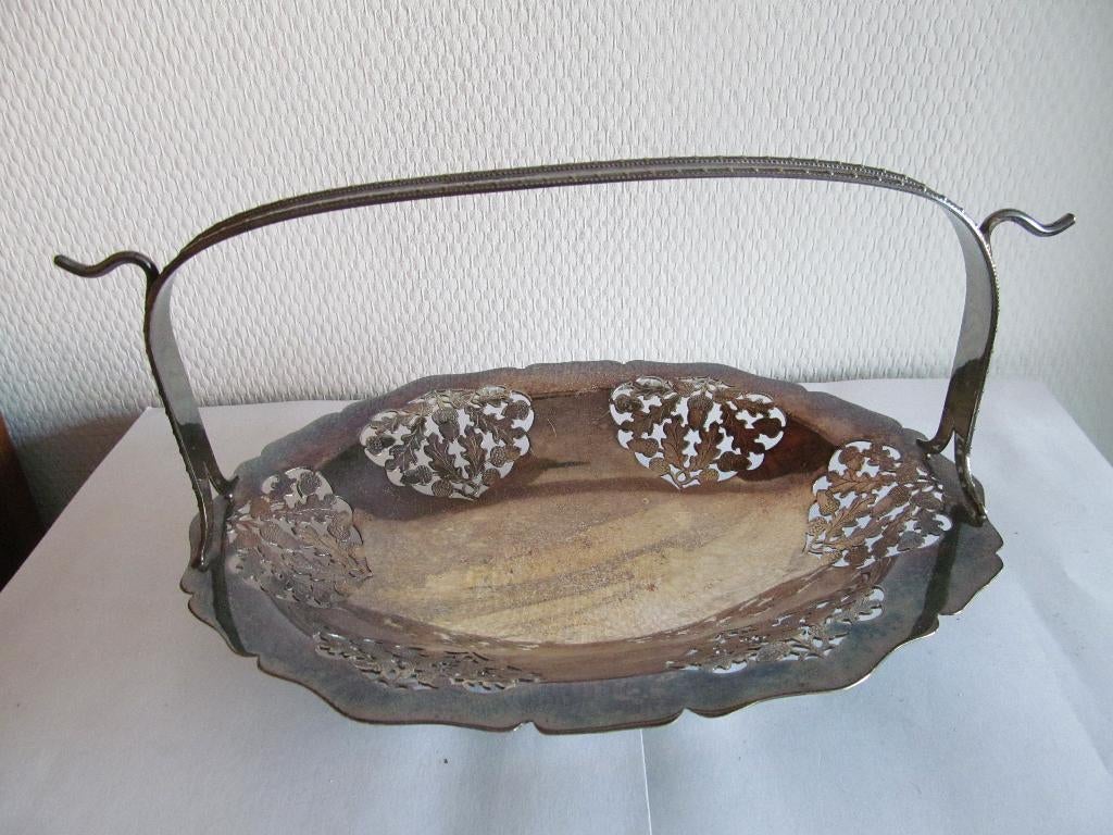 Engels verzilverde soesenmand, art nouveau art deco, Ophalen, Zilver