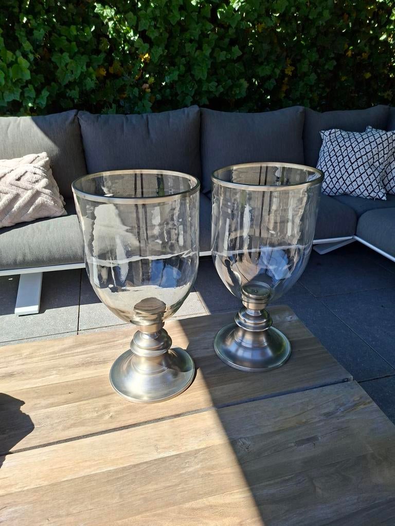 Windlichten 2 stuks, Ophalen, Overige kleuren, 50 tot 75 cm, Glas