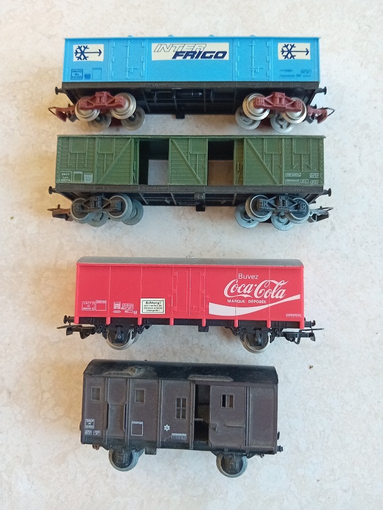 H0#500 diverse Jouef goederenwagons., Gebruikt, Gelijkstroom, Jouef, Wagon