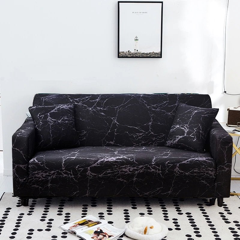 Zwarte Marmeren Bank Hoes Sofa Cover Bescherming Hoezen, Huis en Inrichting, Stoffering | Tapijten en Kleden, Verzenden, Zwart