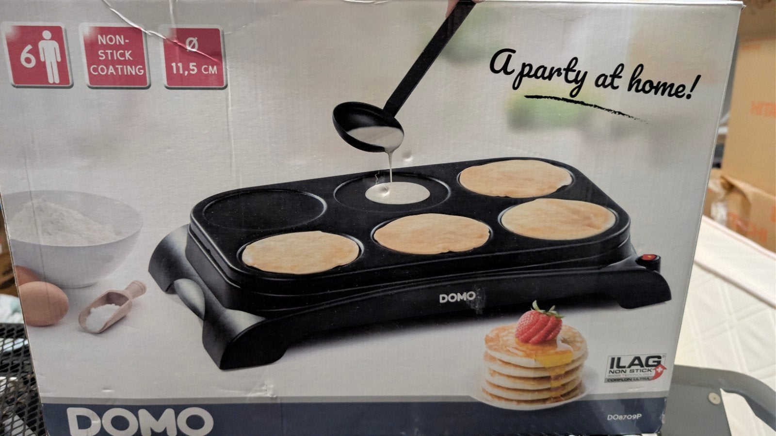 Domo Crêpe Maker DO9049P - 6 pannenkoekjes tegelijk, Ophalen, Nieuw