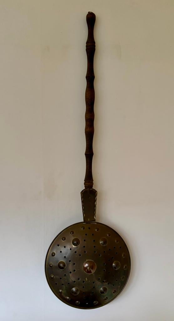 Prachtige Antieke Koperen Beddenpan met Lange Houten Steel, Antiek en Kunst, Antiek | Koper en Brons, Ophalen, Koper