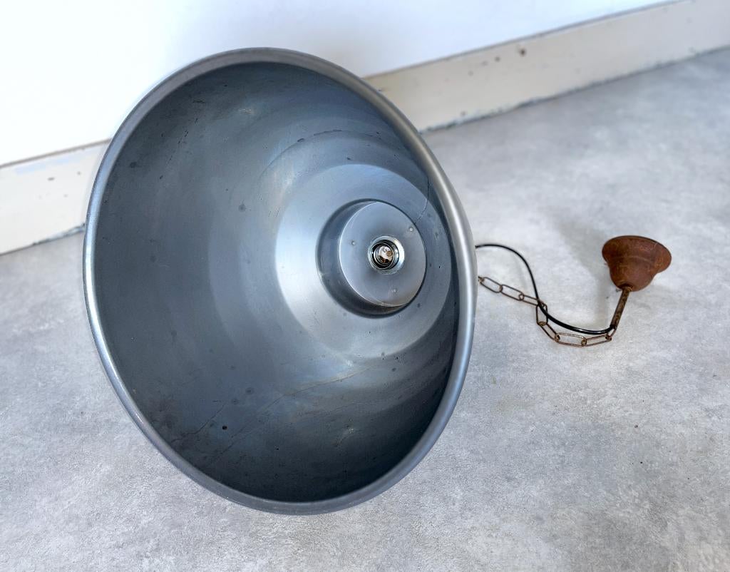 drie hanglampen industrieel metaal met ketting D50cm, Gebruikt, -, -, Ophalen of Verzenden