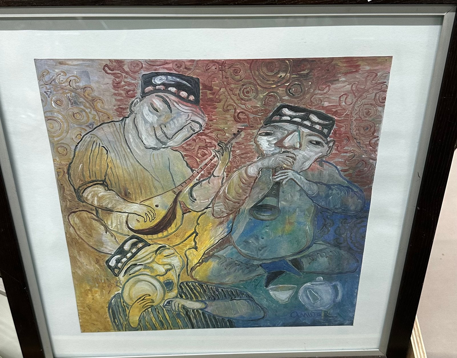 Gouache of prent Anwar Abdoullaev, Antiek en Kunst, Ophalen, Portret of Personen, Expressionistisch, Print