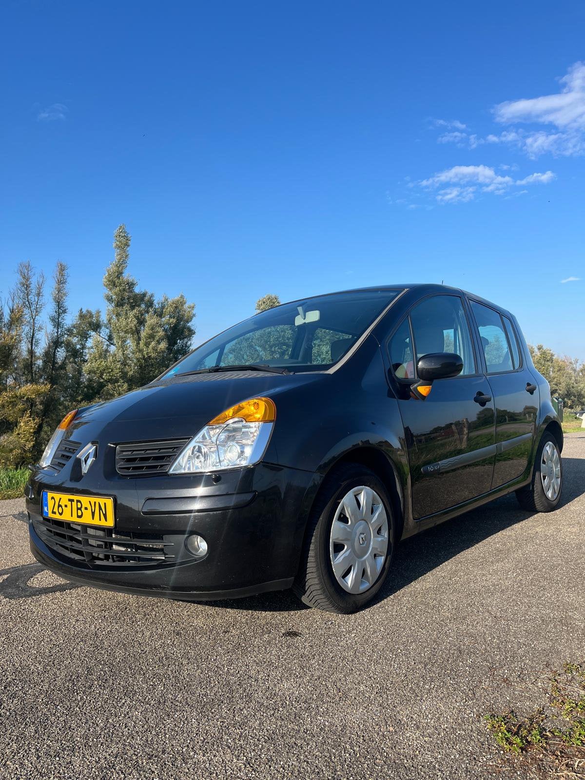 Renault Modus 1.6 16V E4 AUT 2006 Zwart, Auto's, Zwart, 4 cilinders, Isofix, Zwart