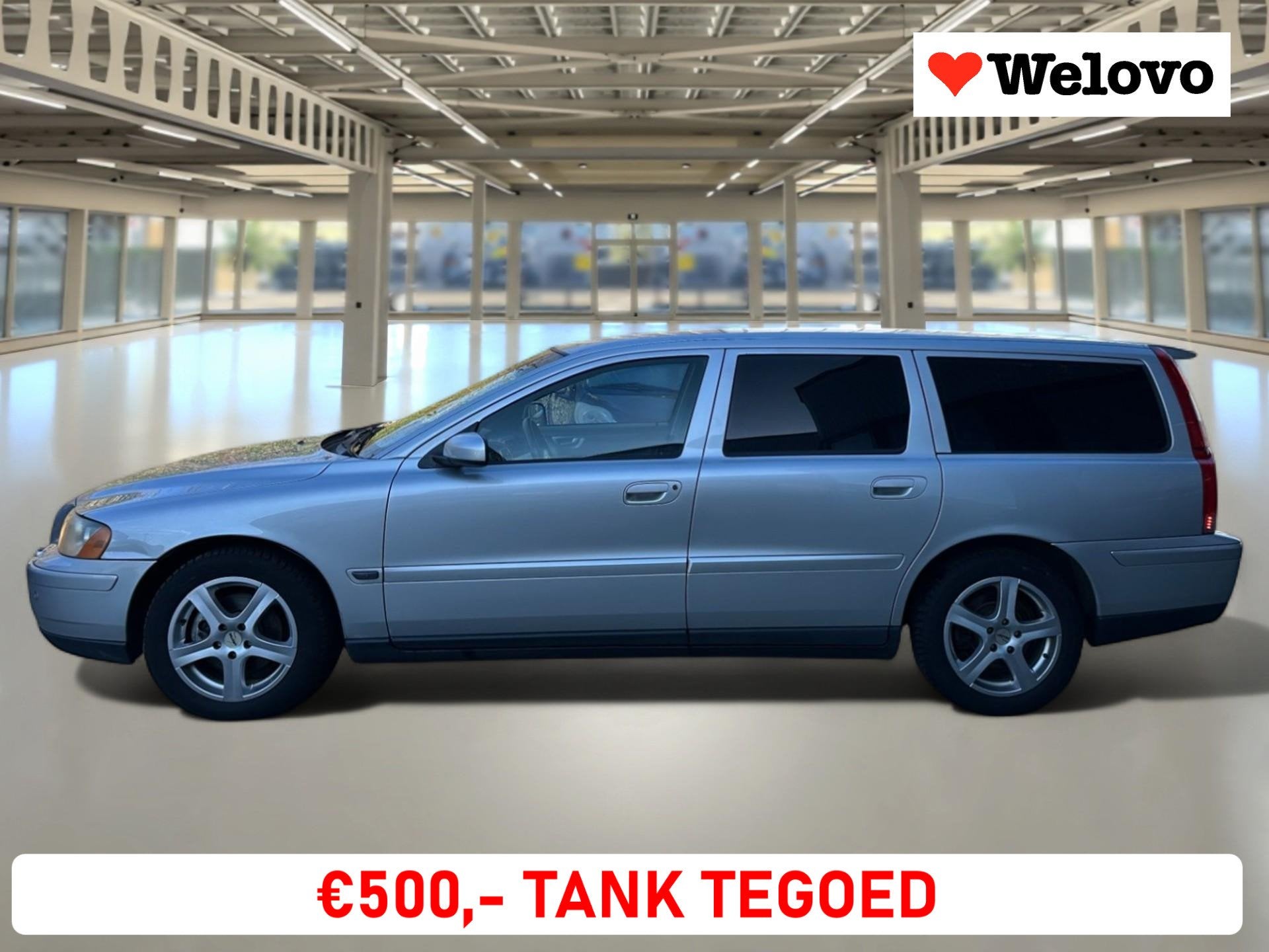 Volvo V70 2.4 Edition II Altijd 20 v70's op voorraad, Garant, Voorwielaandrijving, Zwart, 1470 kg, Zilver of Grijs