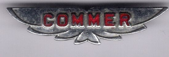 COMMER zilverkleurig vrachtwagen/bussen broche ( D_213), Verzamelen, Ophalen of Verzenden, Zo goed als nieuw, Transport, Speldje of Pin