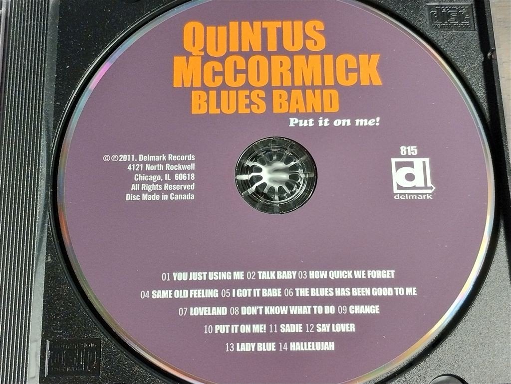Quintus McCormick Blues Band ‎- Put It On Me!, Cd's en Dvd's, Ophalen of Verzenden, Zo goed als nieuw, Jazz