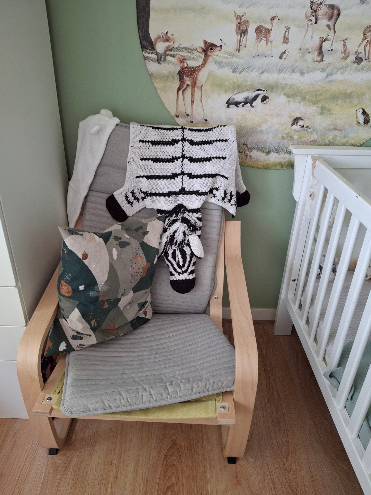 IKEA stoel met grijs kussen, Ophalen, Gebruikt, Modern, Scandinavisch, Stof