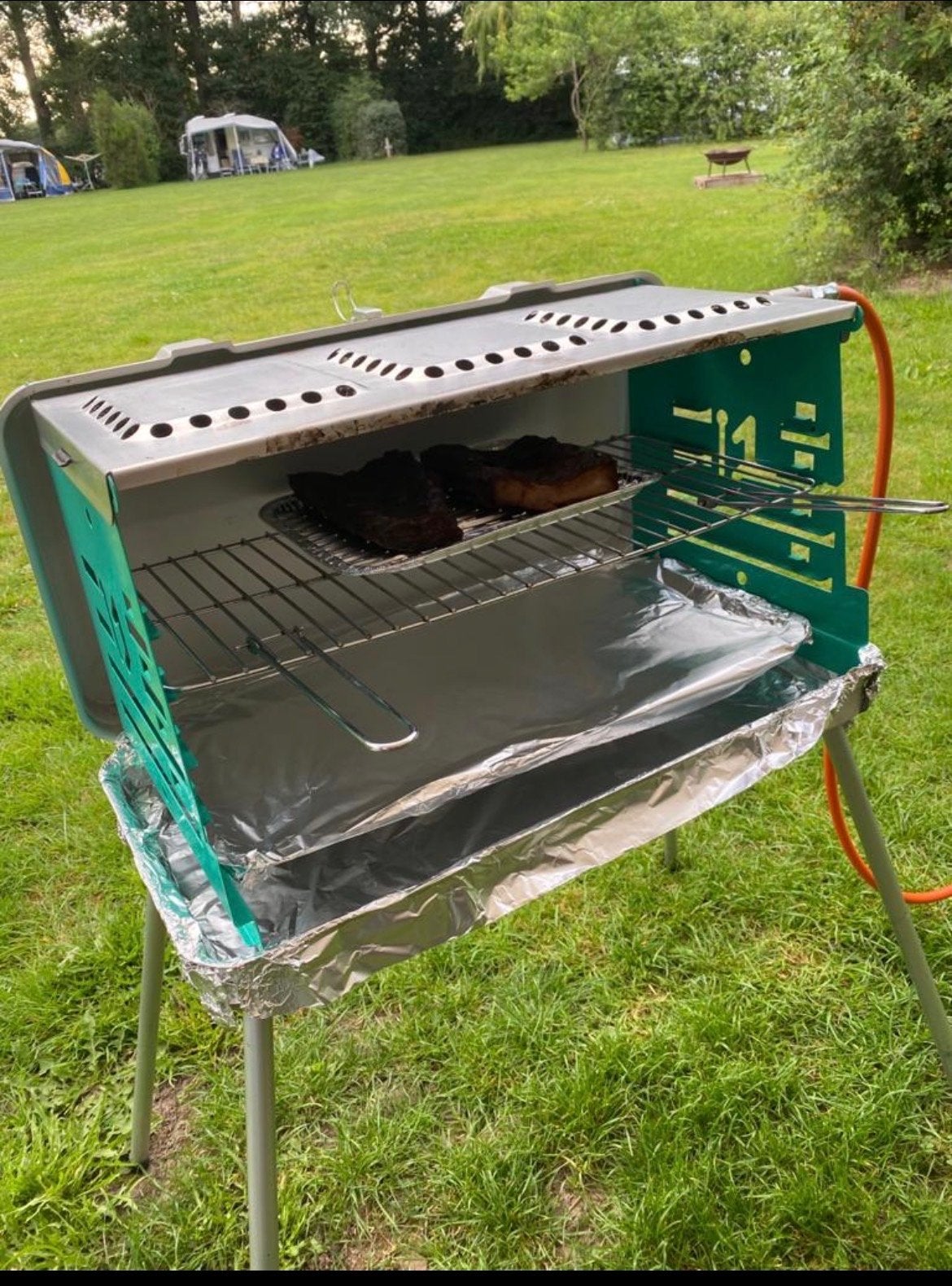 Gas bbq/barbeque Einhell Gasgrill Compact & Draagbaar, Ophalen, Gebruikt