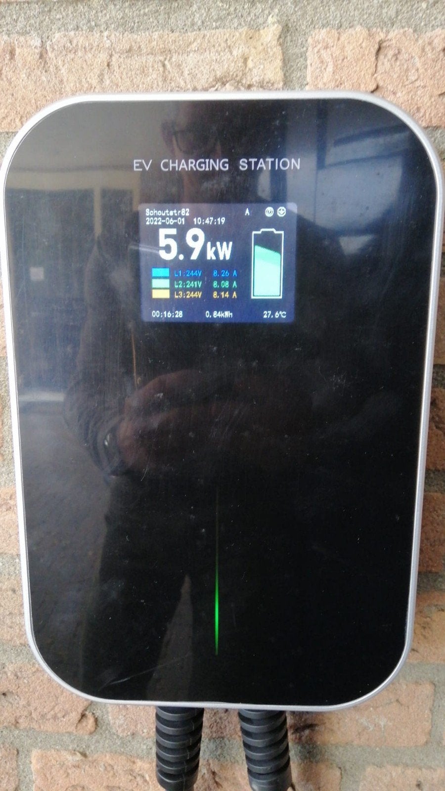 Type 2 laadstation, zonder MID meter met APP, Ophalen of Verzenden, Gebruikt, Laadpaal