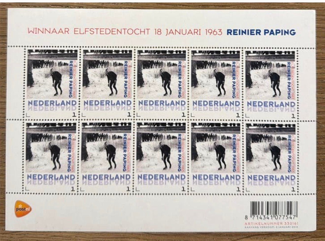 Postzegels pf. Reinier Paping. Winnaar Elfstedentocht., Ophalen of Verzenden, Na 1940, Postfris