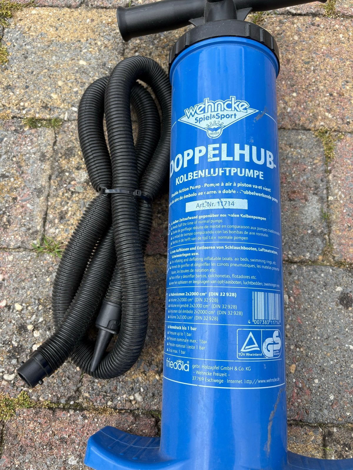 Wehncke Dubbelslag Zuigerluchtpomp - Blauw, Ophalen, Gebruikt