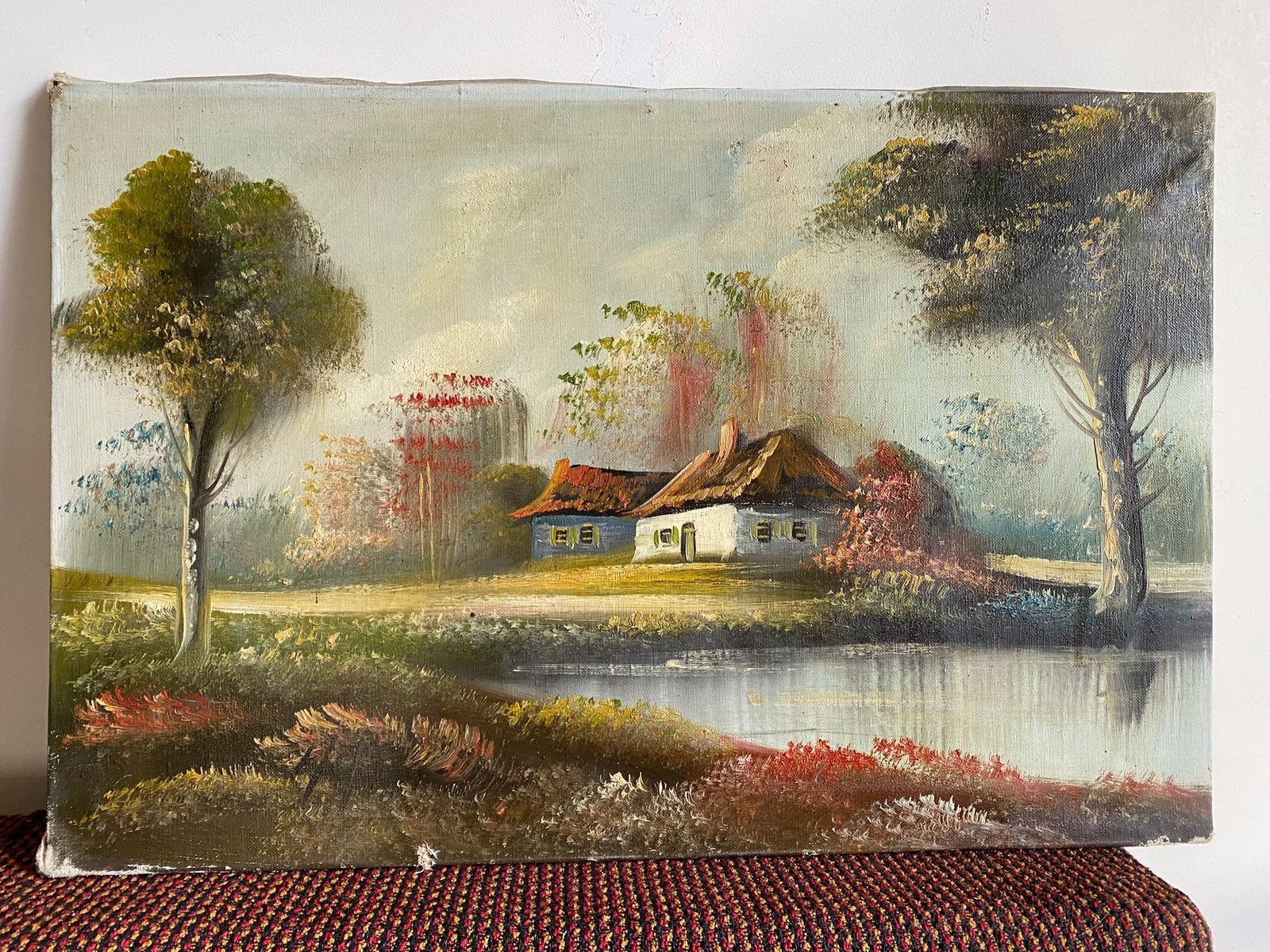 Landschap met boerderij, Antiek en Kunst, Ophalen of Verzenden