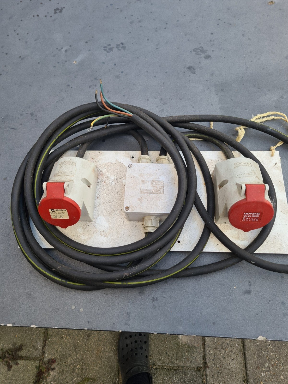 Mennekes CEE verlengkabel met 2 stopcontacten, Ophalen, Gebruikt, Kabel of Snoer