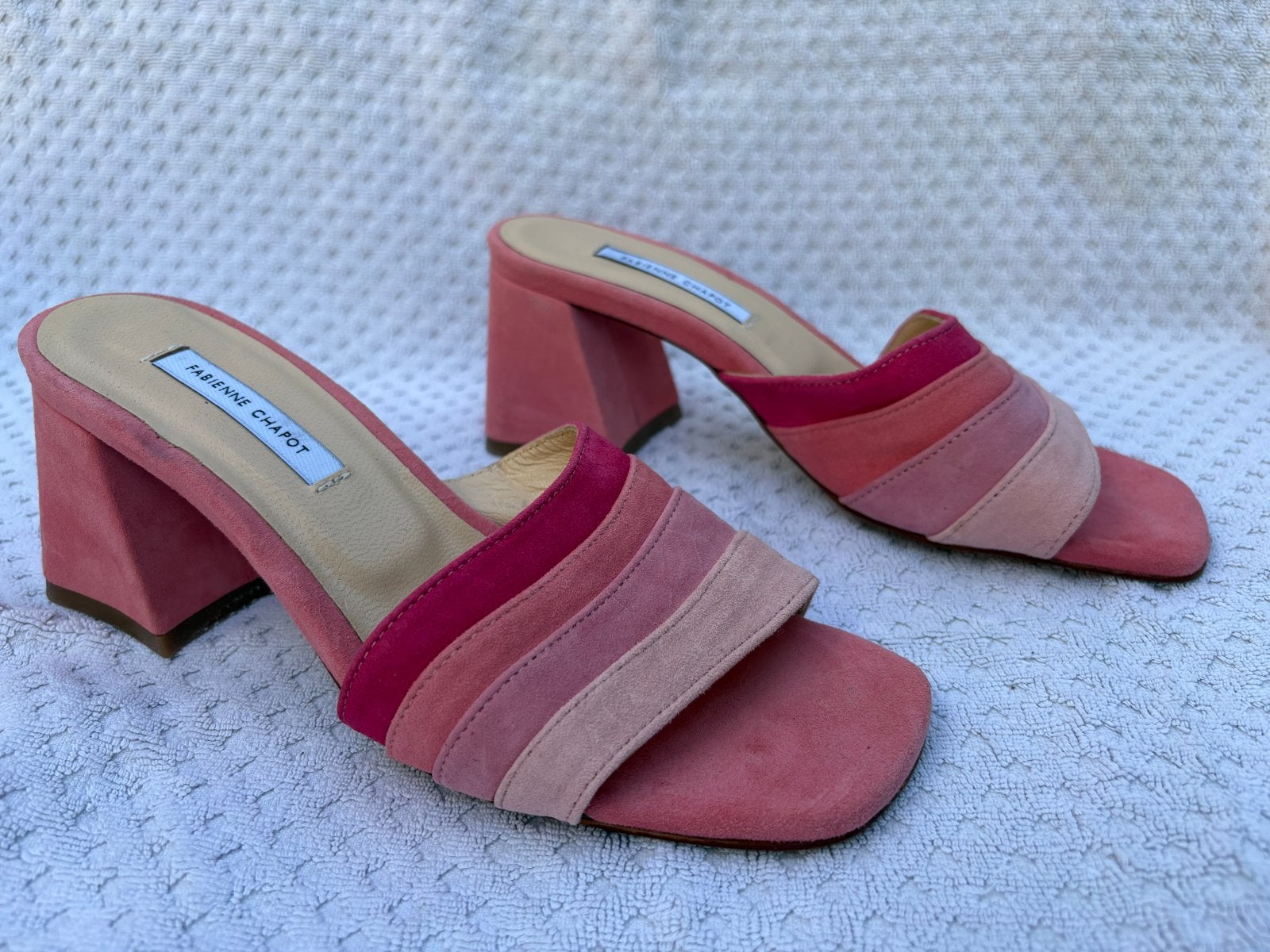Fabienne Chapot Muiltjes Roze Suède Maat 37, Ophalen, Zo goed als nieuw, Roze, Sandalen of Muiltjes