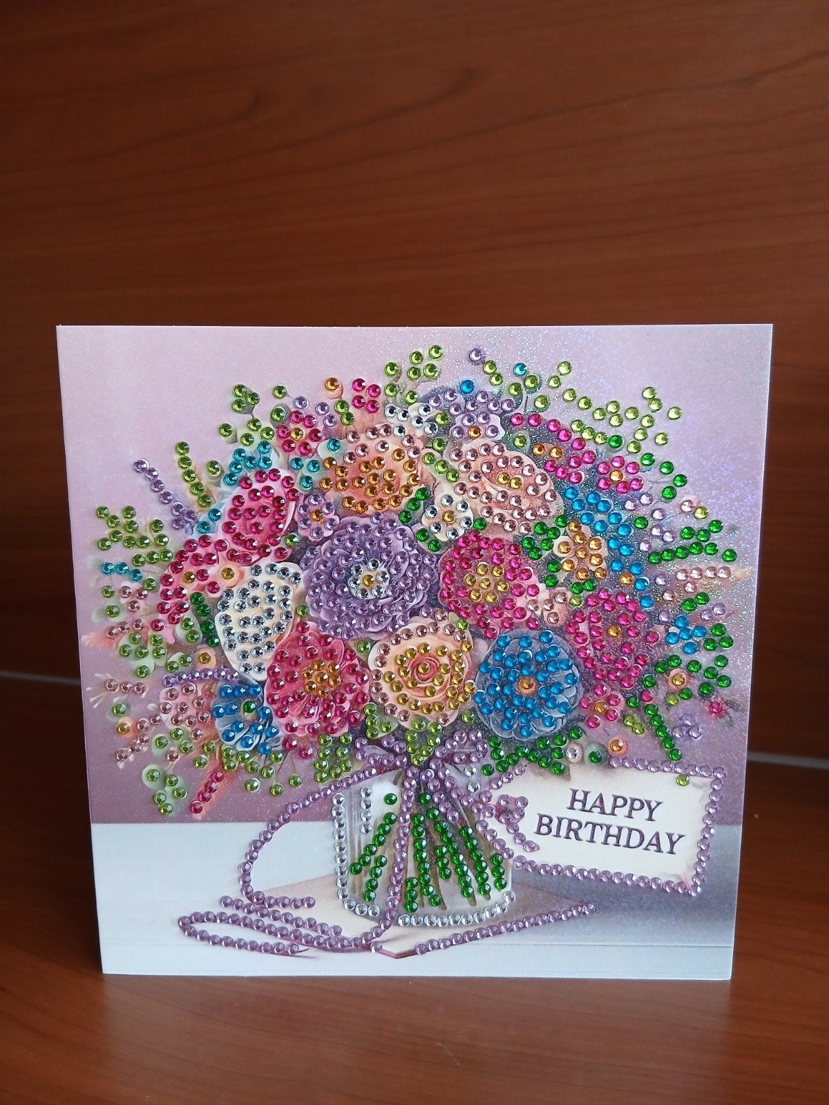 Kaart happy birrhday bloemen diamond painting 31 = 1,00, Ophalen of Verzenden, Nieuw
