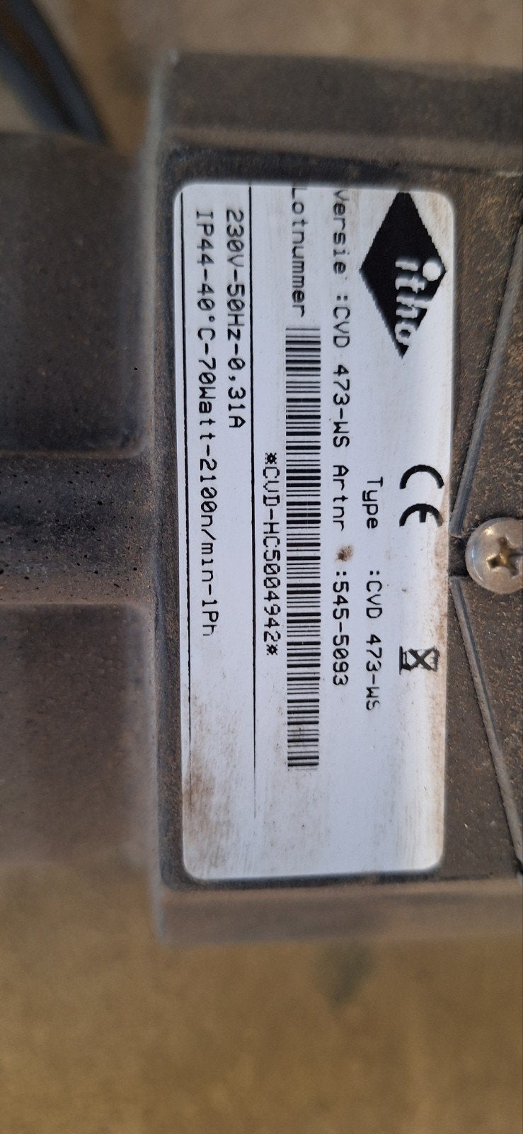 ITHO CVD 473-AS Ventilator/Afzuiger - 70W, 2100rpm, Ophalen of Verzenden, Gebruikt, Ventilator en Afzuiger