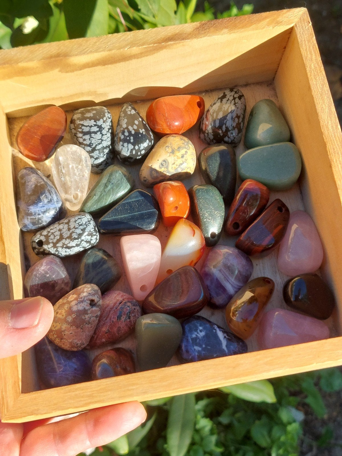 Geslepen doorboorde hangers, agaat, aventurijn etc., Ophalen of Verzenden, Mineraal