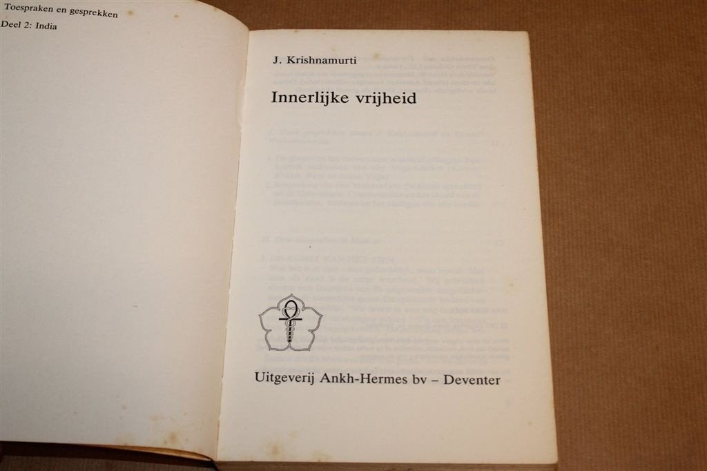Innerlijke Vrijheid — Krishnamurti, Lezingen en Gesprekken, Boeken, Ophalen of Verzenden, Gelezen, Overige onderwerpen, Achtergrond en Informatie