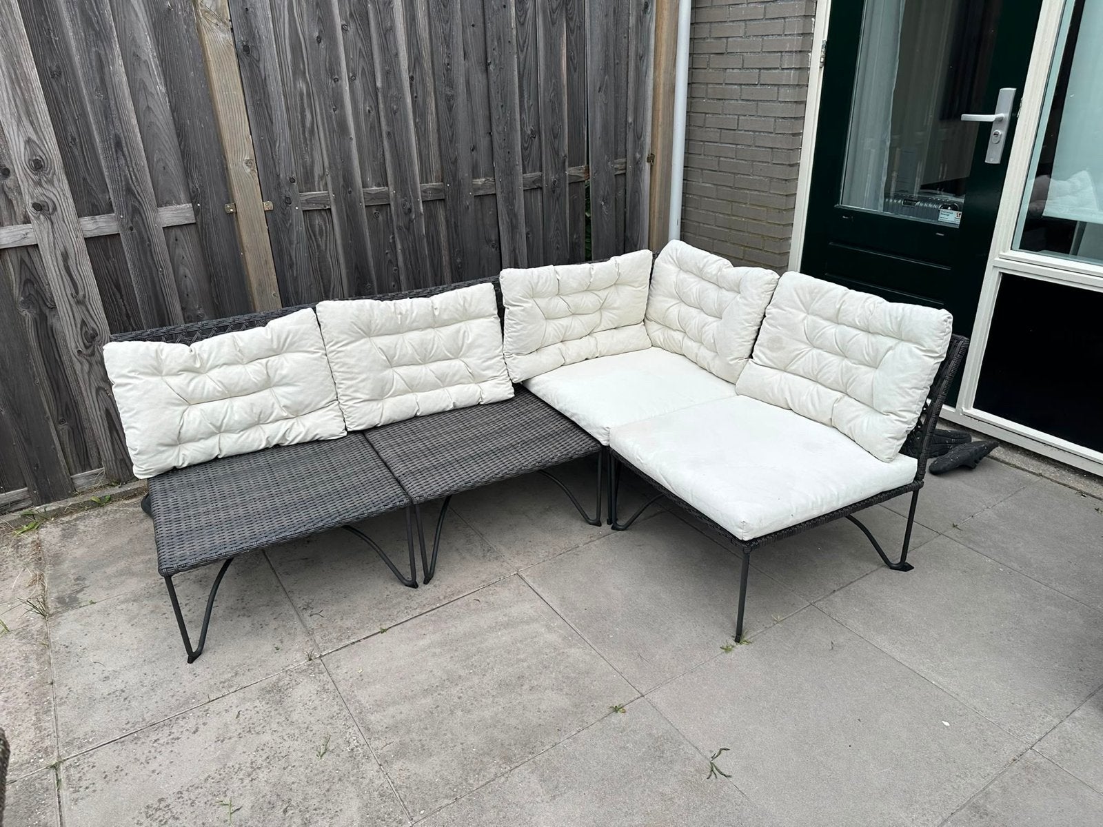 IKEA JUTHOLMEN Loungeset - 3x 1-zits en 1x Hoekelement, Tuin en Terras, Tuinsets en Loungesets, Ophalen, 4 zitplaatsen, Gebruikt