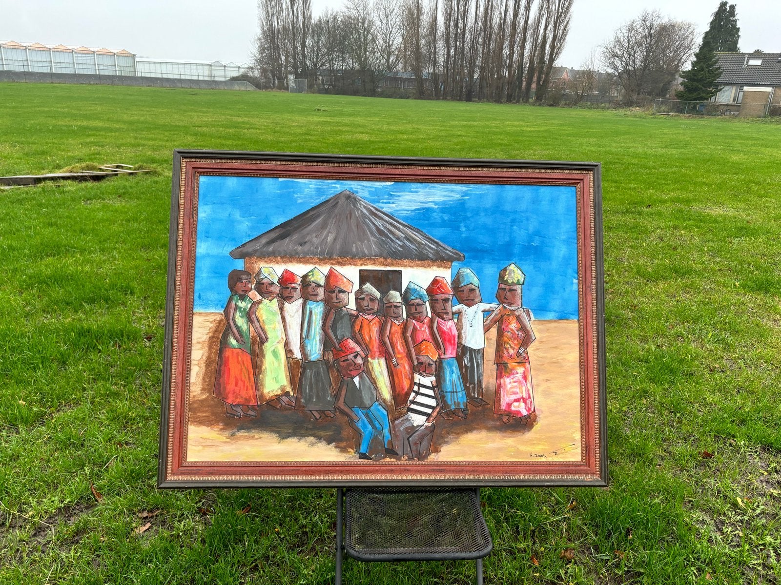 Afrikaans Schilderij Tijn Noordenbos 2009 - 102x155cm, Ophalen, Schilderij, Afrika, Overige materialen