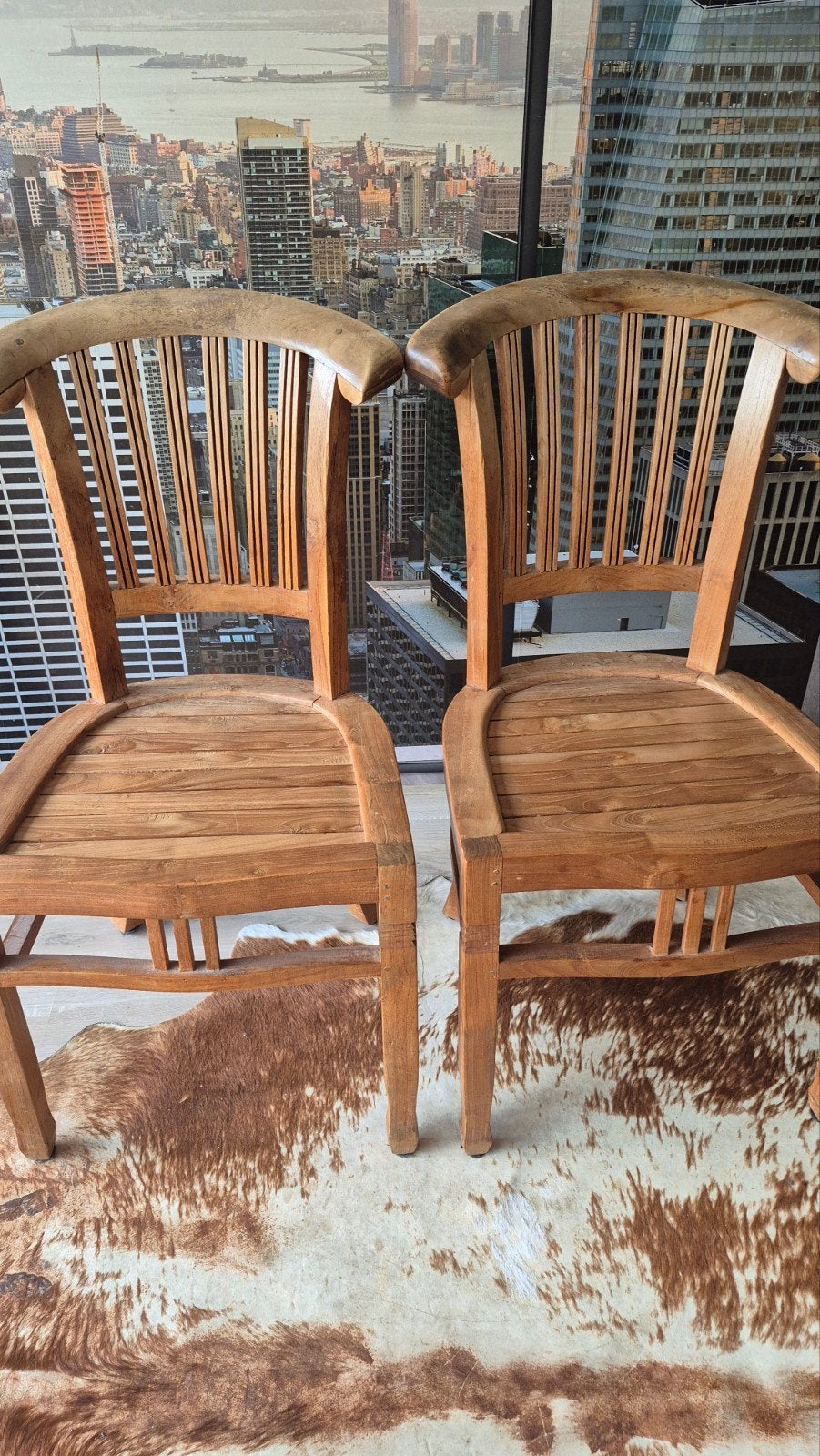 4 stuks leuke houten eettafel stoelen, Huis en Inrichting, Stoelen, Ophalen, Gebruikt, Bruin, Hout