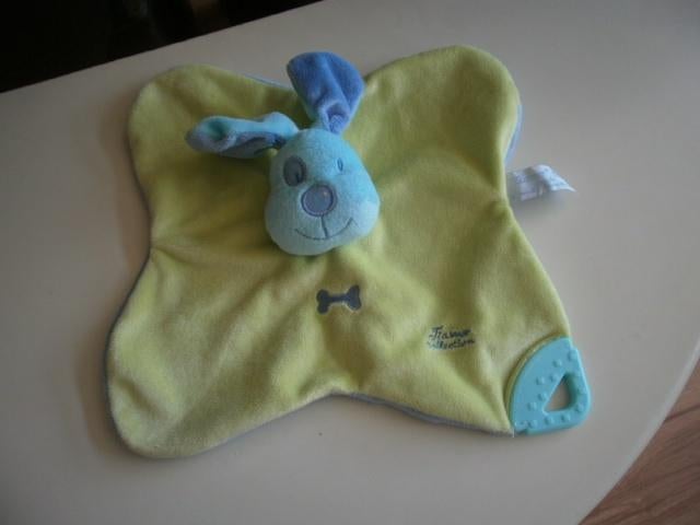 Tiamo hond groen/blauw doekje velours hard voel stuk, Blauw, Nieuw, Wasbaar, Tiamo
