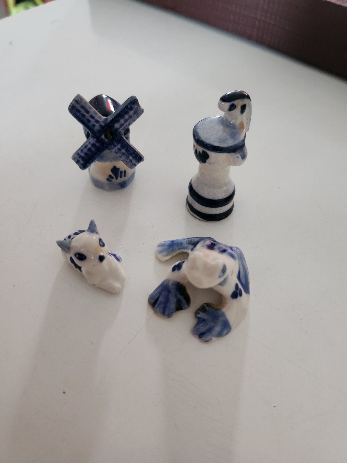 4x Delfts Blauw Miniatuurtjes, Antiek en Kunst, Antiek | Keramiek en Aardewerk, Ophalen of Verzenden
