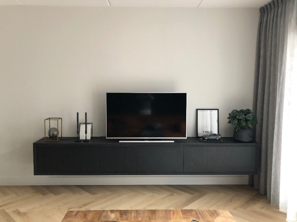 zwevend TV meubel gemaakt door meubelmaker, Ophalen, Gebruikt, 200 cm of meer, Overige materialen