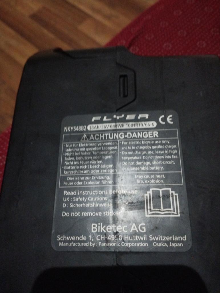 Flyer E-bike Accu NKY548B2 36V 18Ah 648Wh(antwerpen ) halen, Ophalen of Verzenden, Gebruikt