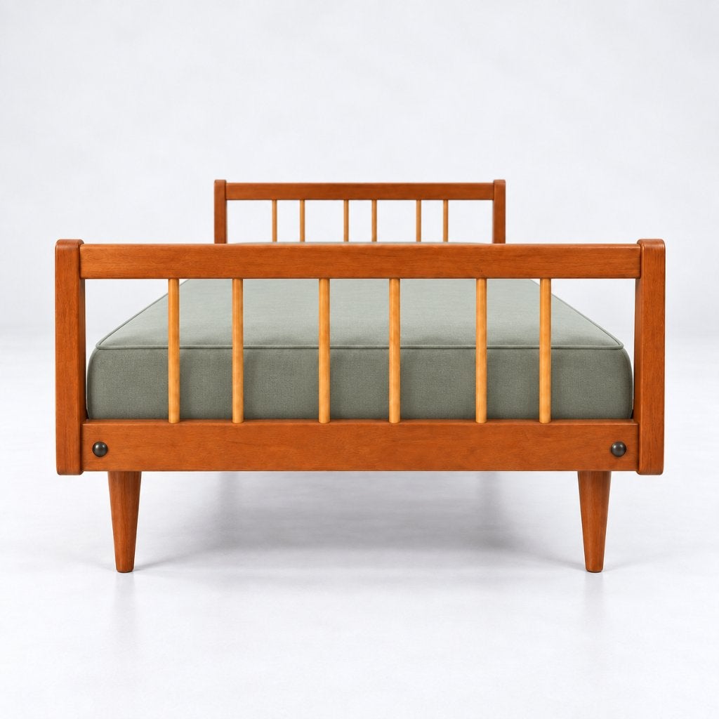 Vintage design daybed jaren '60 '70 midcentury modern retro, Gebruikt, 75 tot 100 cm, Ophalen of Verzenden, Minder dan 150 cm