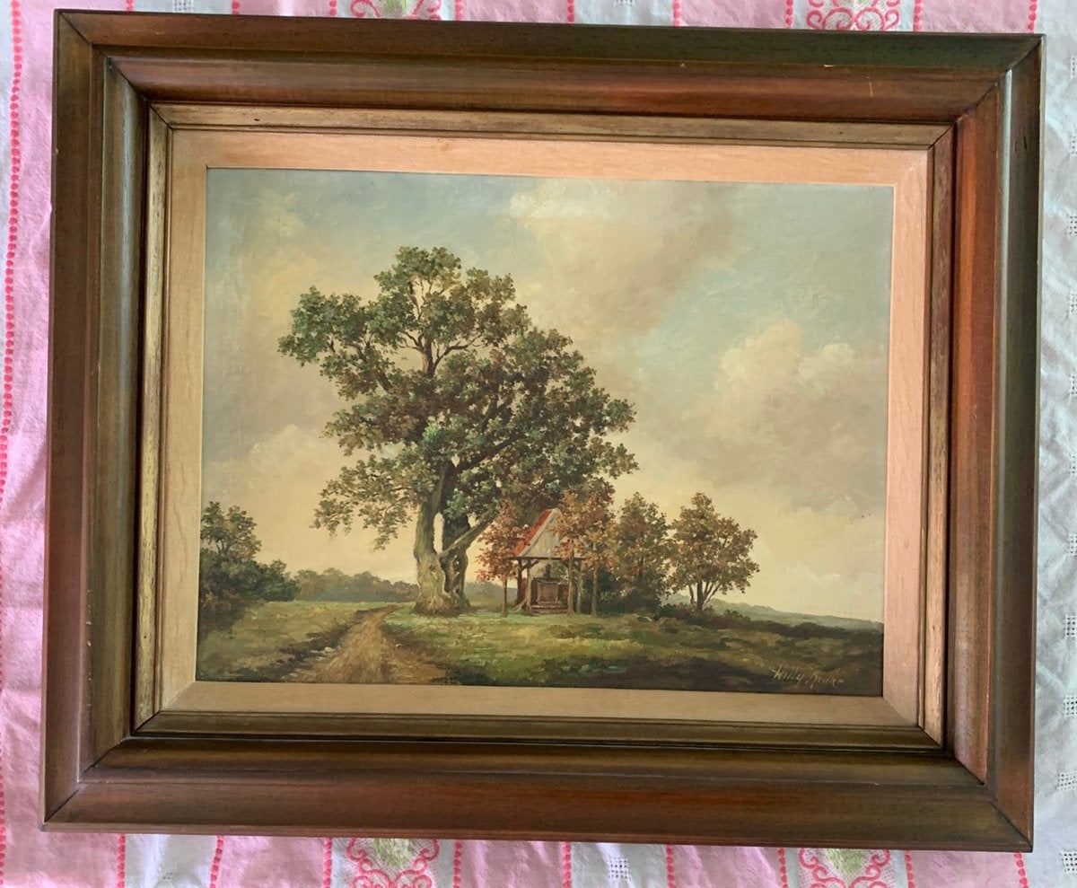 Olieverfschilderij op canvas Willy Krake, Antiek en Kunst, Kunst | Schilderijen | Klassiek, Ophalen of Verzenden