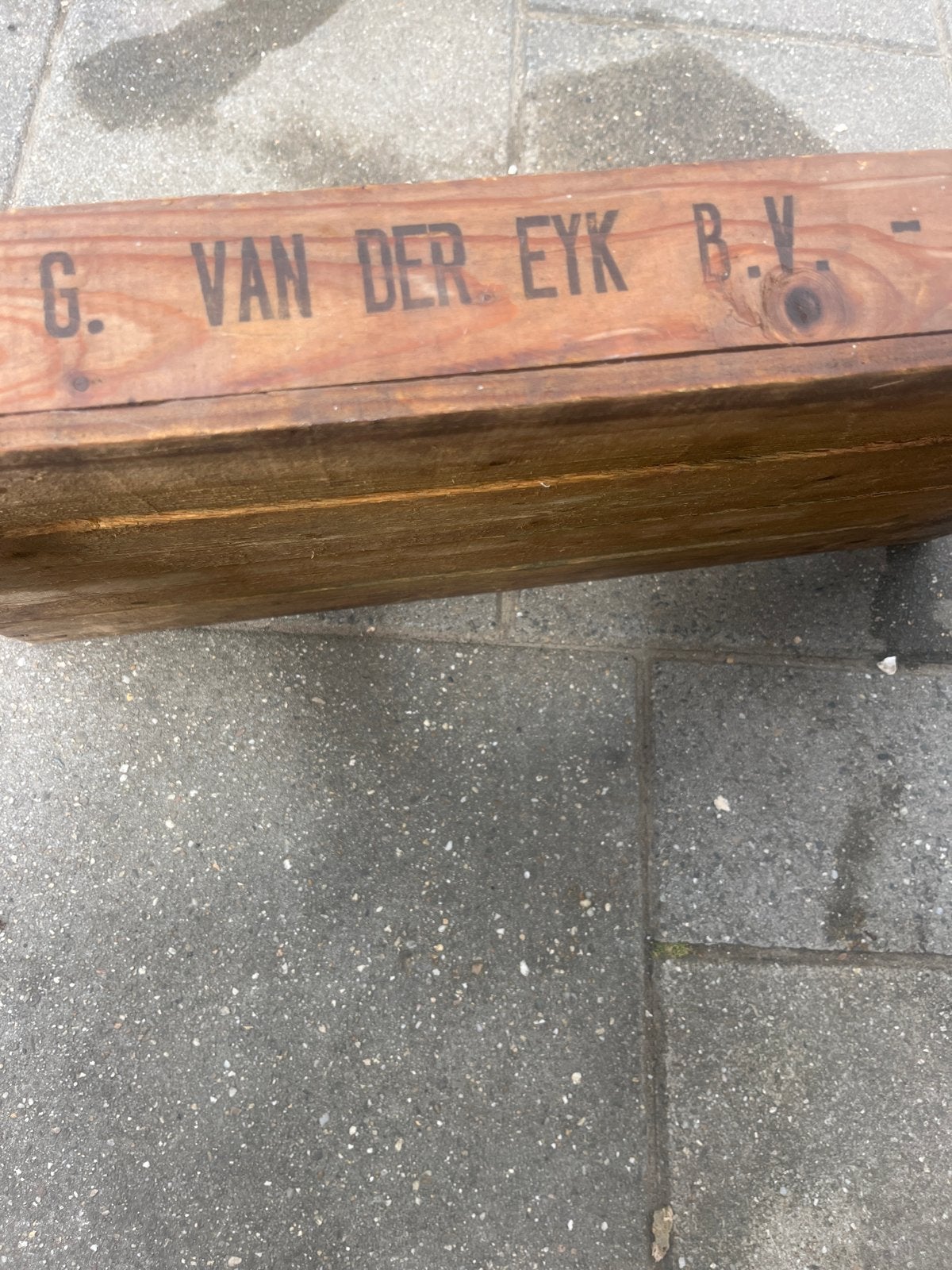 Vintage houten kist G. VAN DER EYK B.V. RIJSWIJK, Ophalen