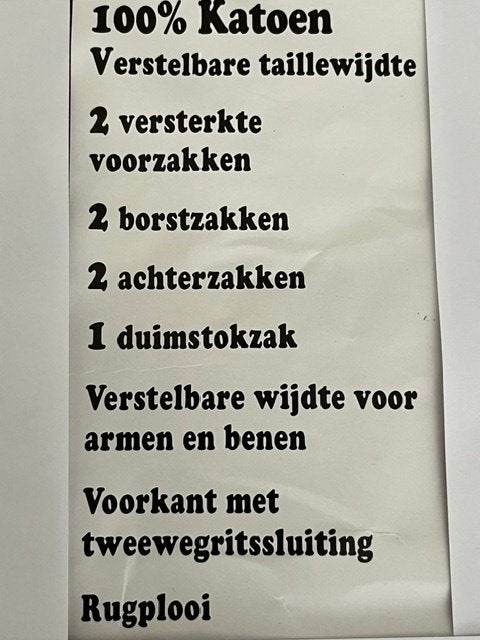 Foto 6 van Overalls 100% Katoen met YKK Ritsen  / Laatste Maten