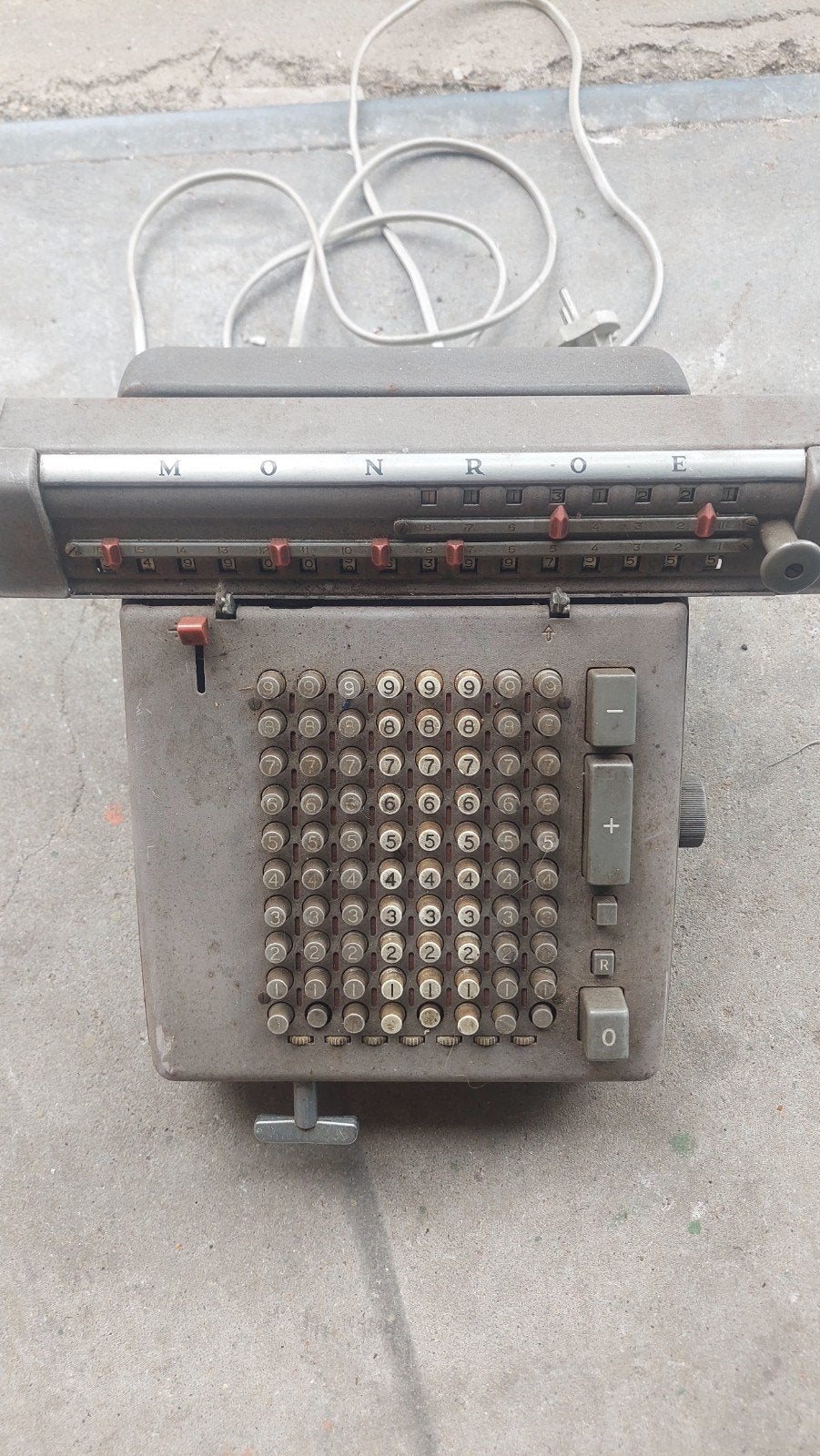 oude rekenmachine industriële rekenmachine monroe jaren50,60, Ophalen of Verzenden, Gebruikt