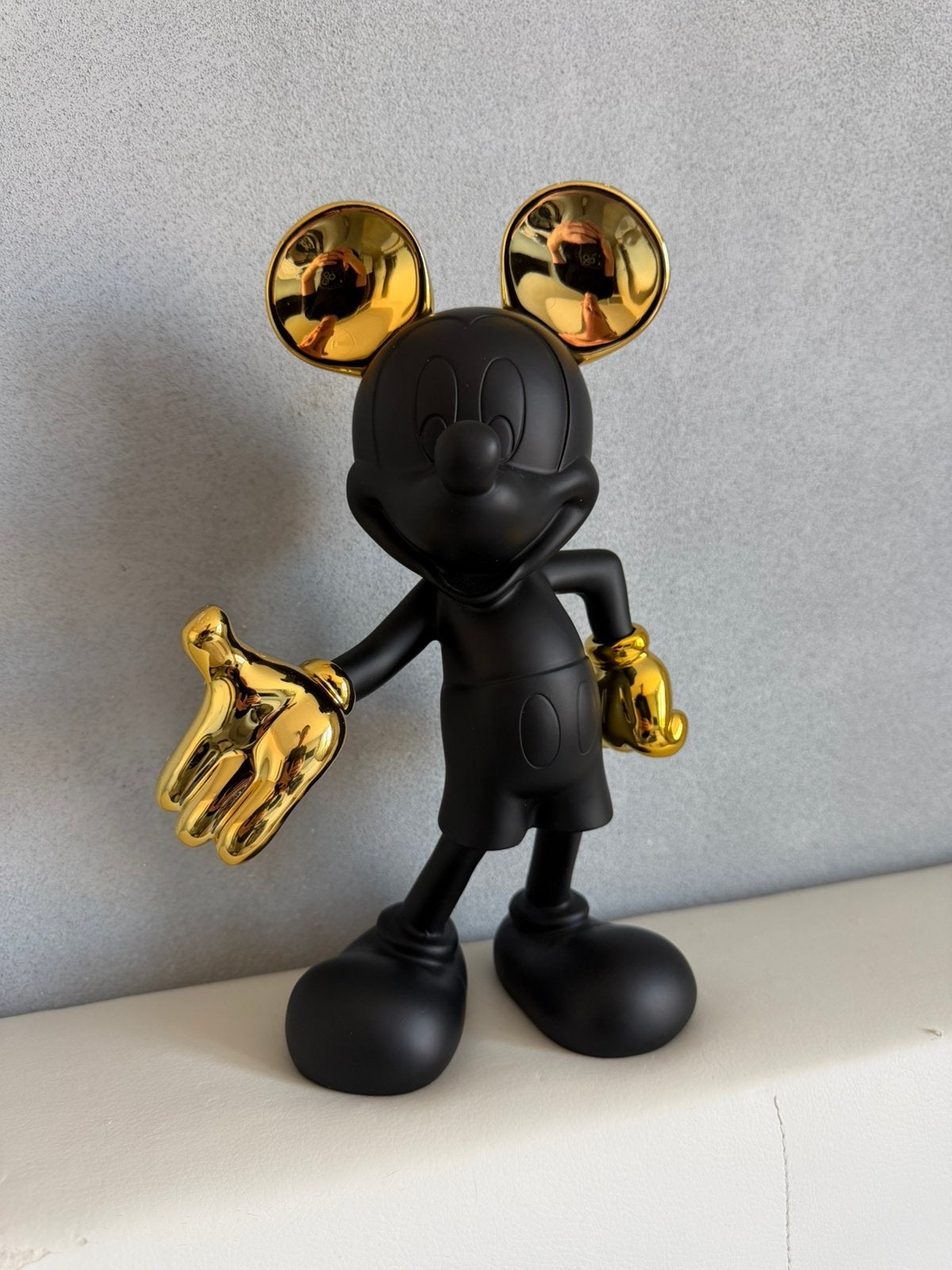Mickey Mouse Pop Art Beeld – Mat Zwart & Goud (30cm), Ophalen of Verzenden, Nieuw