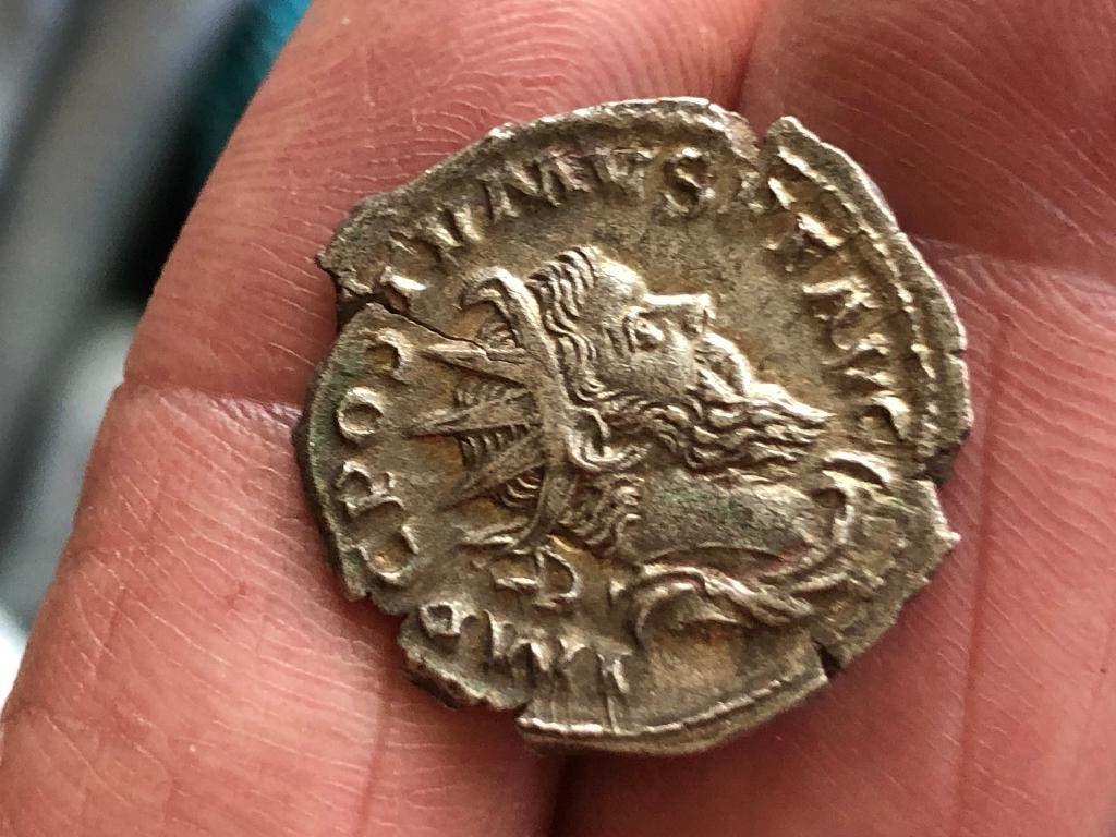 Romeinse munt ZILVER Posthumus Bodemvondst FRAAI portret !!, Ophalen of Verzenden, Overige landen, Losse munt, Zilver