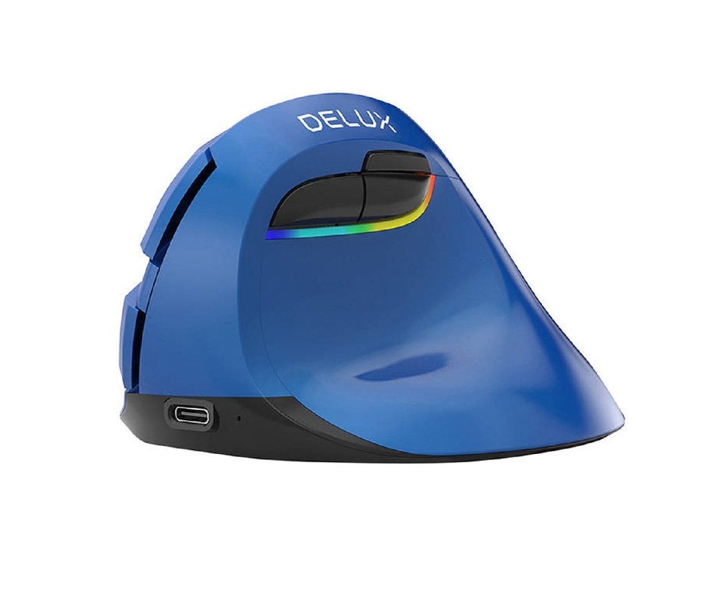 Delux Draadloze Verticale Muis M618mini Blauw, Computers en Software, Muizen, Nieuw, Muis, Rechtshandig, Draadloos, Ergonomisch