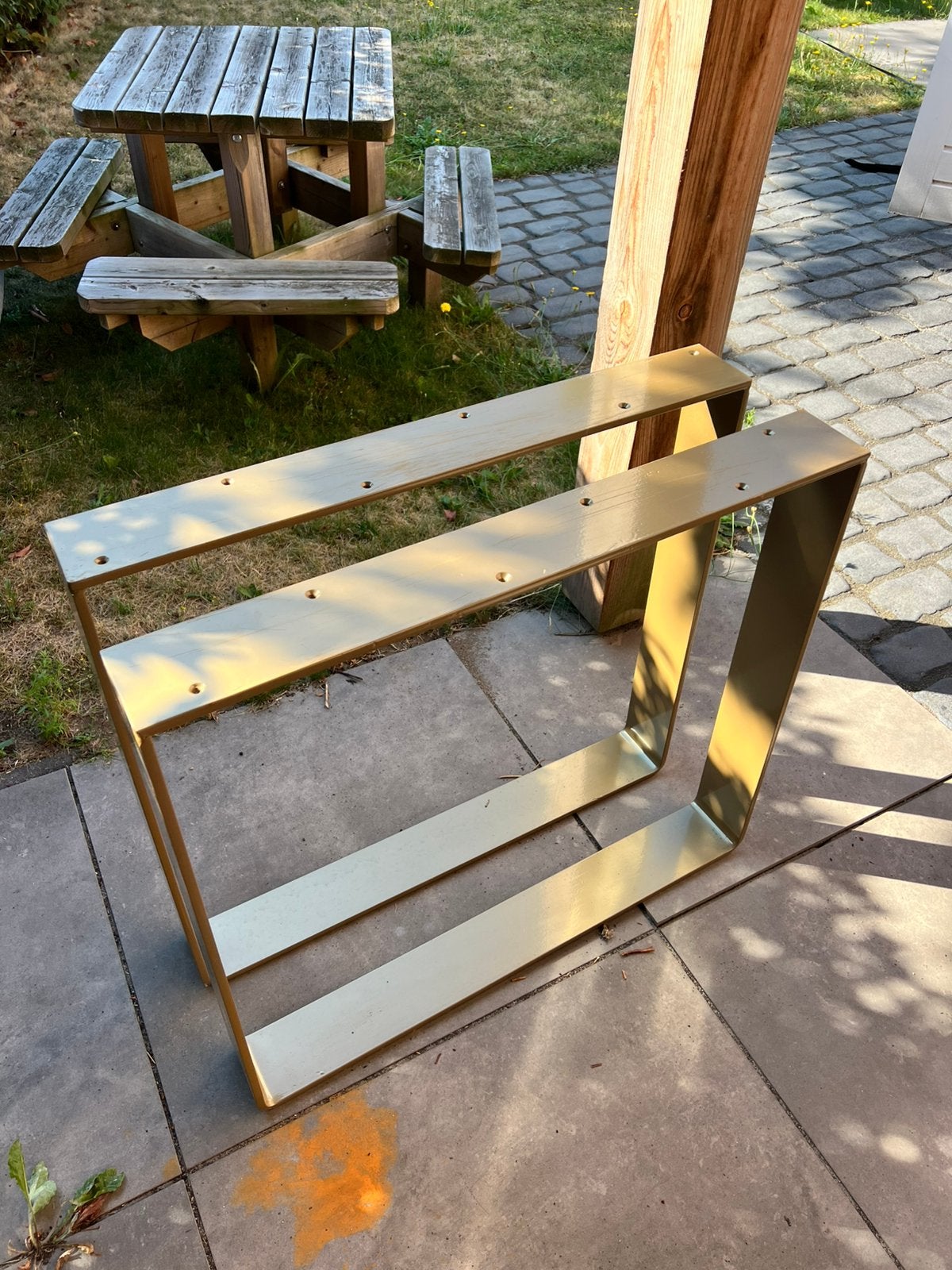 Stijlvolle gouden metalen tafelpoten – zwaar en robuust, Ophalen, Tafelpoot, 50 tot 100 cm, Nieuw