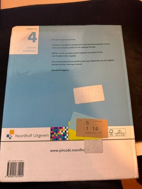 Pincode 4 VMBO-GT / MBO Economie 6e editie - 9789001870904, Noordhoff, Economie, Zo goed als nieuw, Ophalen