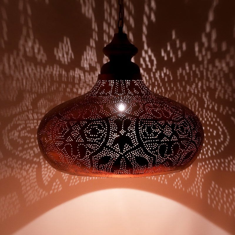 Vintage oosterse hanglamp koper, Ophalen, Gebruikt, Oosters